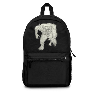 Discover Werewolf Monster Running Mono Line Backpacks