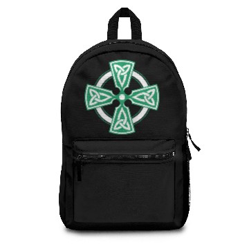 Discover Celtic cross vodicka decorative triquetras green Backpacks
