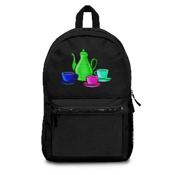 Discover Coffee pot and cups (colour 2) Backpacks