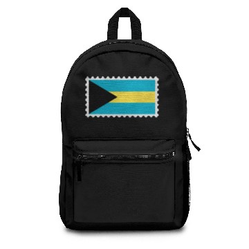Discover Bahamas flag stamp Backpacks