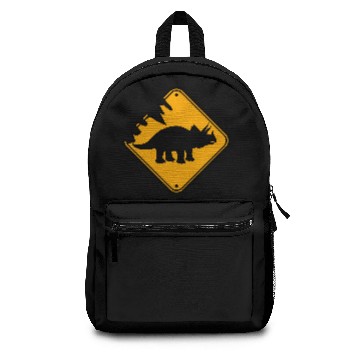 Discover Triceratops danger caution danger warning note cau Backpacks