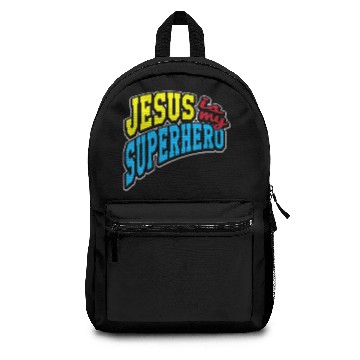 Discover Jesus Is My Superhero Religious Faith Backpacks