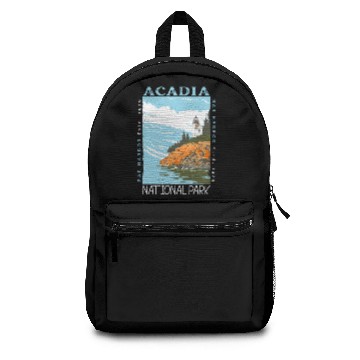 Discover Acadia National Park Bar Harbor Lighthouse Vintage Backpacks