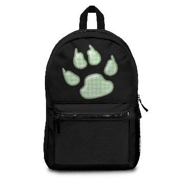 Discover gingham dog paw - green Backpacks