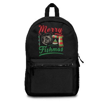 Discover Merry Fishmas Fishing Fish Fisherman Holidays Wint Backpacks