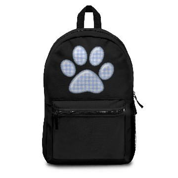 Discover gingham cat paw - blue Backpacks