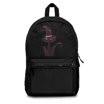 Discover Black Cat With Witch Hat Hiss Off Halloween Backpacks