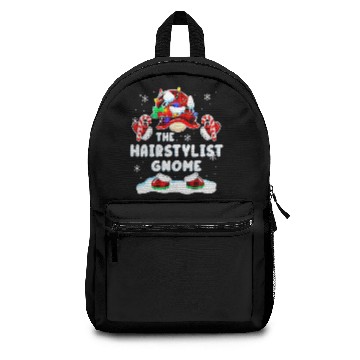 Discover Hairstylist Gnome Gnomies Red Plaid Matching Famil Backpacks