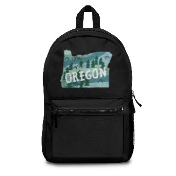 Discover Oregon State Map Illustration Backpacks