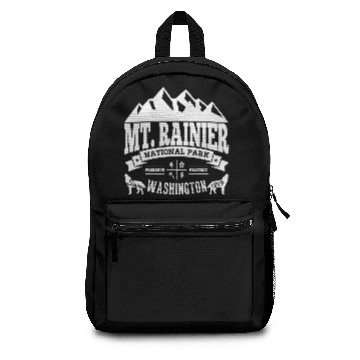 Discover Mt. Rainier Vintage White Backpacks