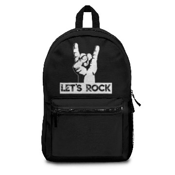 Discover Lets Rock ! Rock N Roll Classic Rock Vintage Devil Backpacks
