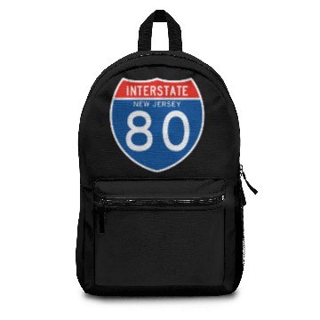 Discover Interstate Sign 80 - New Jersey Backpacks
