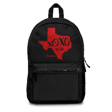 Discover Raider Red XOXO, Y'all - Texas State Shape Backpacks