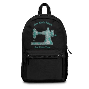 Discover Teal Damask Sewing Machine Plus Size Backpacks