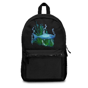 Discover Light Blue Fish Swimming in the Ocean Backpacks
