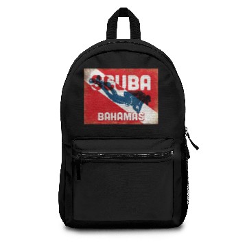 Discover Bahamas Scuba Diver - Blue Retro Backpacks