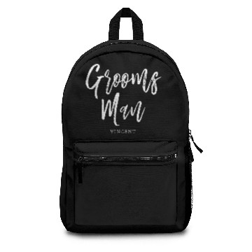 Discover Groomsmen | Script Style Custom Name Wedding Backpacks