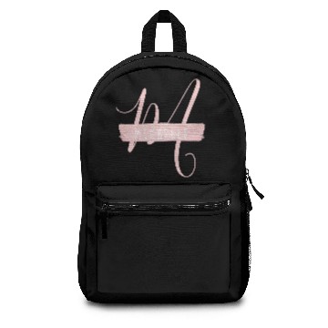 Discover Simple Rose Gold Paint Name Monogram Black Backpacks
