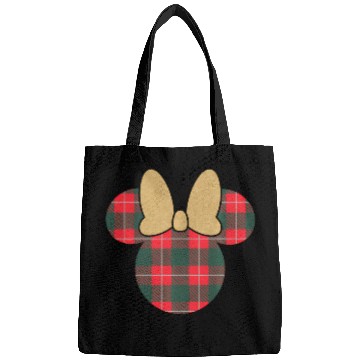 Discover Disney Minnie Mouse Icon Holiday Plaid Gold Bow Bags