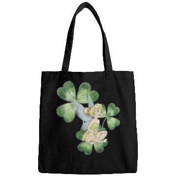 Discover Womens Disney Peter Pan St. Patrick's Day Tinker Bell Clover Retro V-Neck Bags