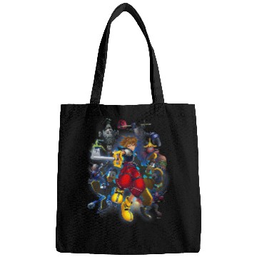 Discover Disney Kingdom Hearts Sora Surrounded Vintage Hero Poster Bags