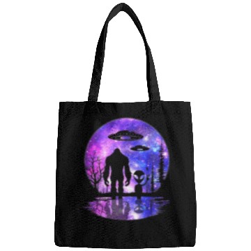 Discover Alien And Full Moon Sasquatch UFO : Bobs Burgers Family Shirt, Bobs Burgers Vintage Bags