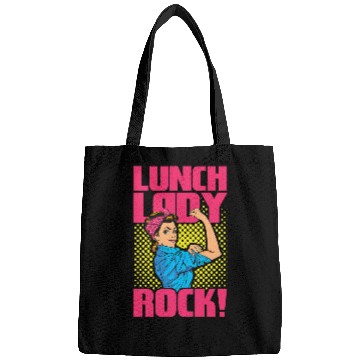 Discover Womens Lunch Lady Rock Cafeteria Worker Strong Woman Bags