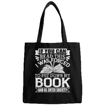 Discover Book Lover ReEnter Society Book Worm Reader Reading Bags
