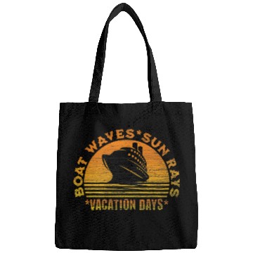 Discover Boat Waves Sun Rays Vacation Days vintages Bags