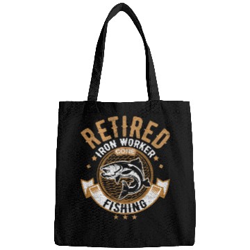 Discover Retired Iron Worker Fishing Lover Retirement Funny Bags