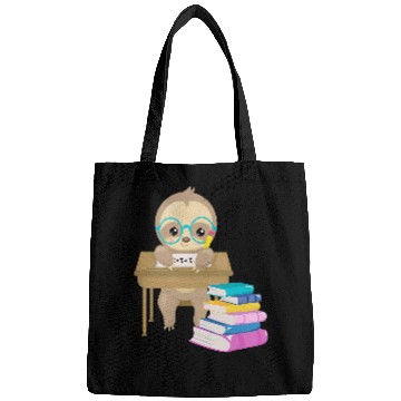 Discover Cute Sloth Glasses Reading School Book Writing Math Desk Bags