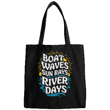 Discover Boat Waves Sun Rays River Days Bags