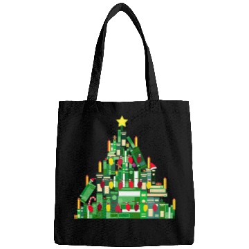 Discover Book Lover Christmas Tree Reading Nerd 1 Bags