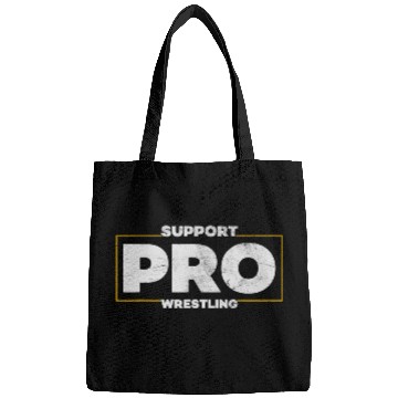 Discover Support Pro Wrestling Smark Fan Distressed Logo Bags