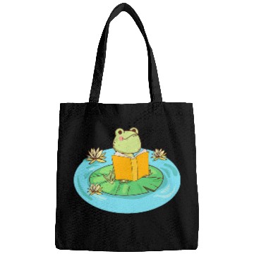 Discover Frog Reading Book Toad Reader Bookworm Kawaii Bags
