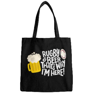 Discover Funny Rugby Player And Beer Drinker Quote Bags