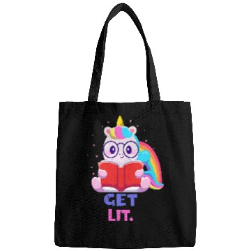 Discover Book Readers Get Lit Reading Books Funny Unicorns Bags