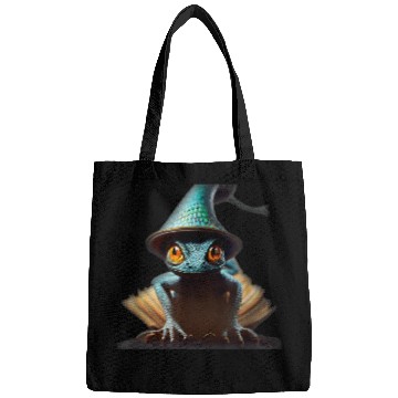 Discover Anthromorphic Tiny Wizard Lizard Wizard Hat Magic Book Bags