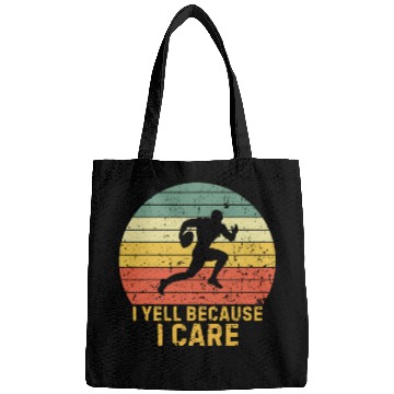 Discover Funny I Yell Because I Care Rugby Union Sport Lovers vintages Bags