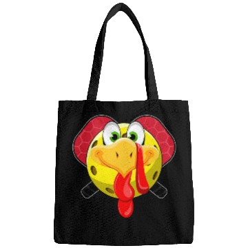 Discover Funny Turkey Face Pickleball Ball Fall Vibes Thanksgiving Bags