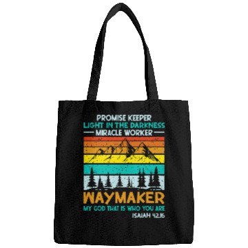 Discover Waymaker Promise Keeper Miracle Worker Retro Christian Bags