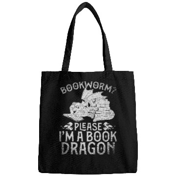 Discover Funny Reading Fantasy Bookworm Please Im A Book Dragon Bags