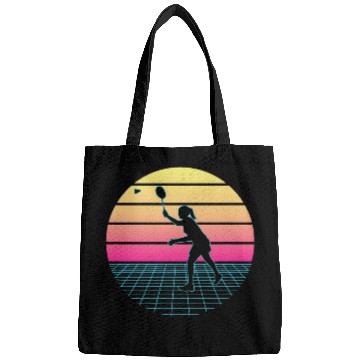 Discover Badminton Retrowave Synthwave Design For A Badminton Player Bags