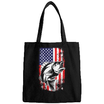 Discover Fishing American Flag Bass Fish Fisherman Design Fisher Bags