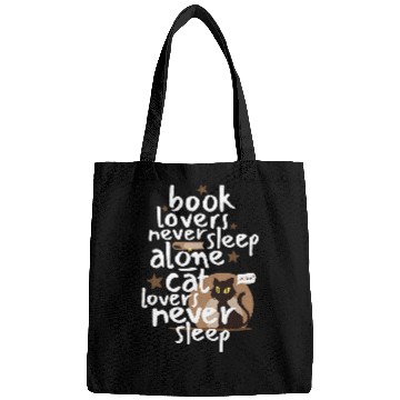 Discover Book and Cat Lovers Sleep Funny Bags