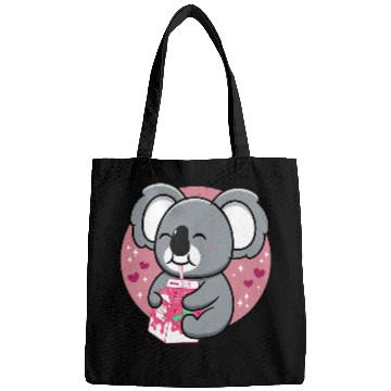 Discover Funny Bear Kawaii Koala Bear Drinking Strawberry Milk Cute Japanese Cute Bears Bags