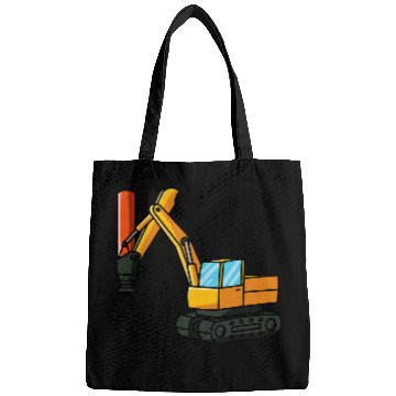 Discover Pile Driver construction site machine Construction workers Bags