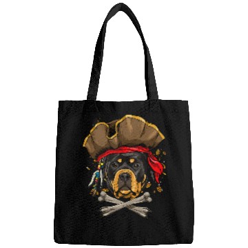 Discover Dog Rottweiler Pirate Jolly Roger Flag Crossbones Dog Lover Bags
