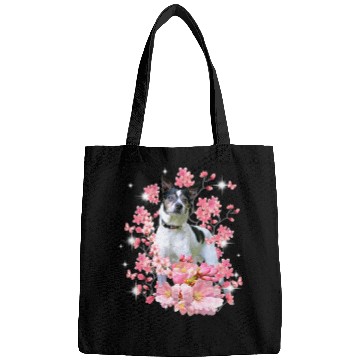 Discover Dog Rat Terrier Cherry Blossom Flowers Bags