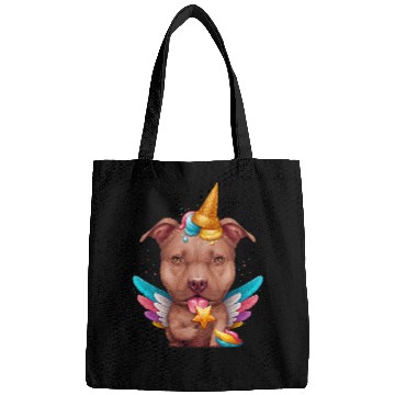Discover Chocolate Pit Bull Terrier Ice Cream Unicorn Bags